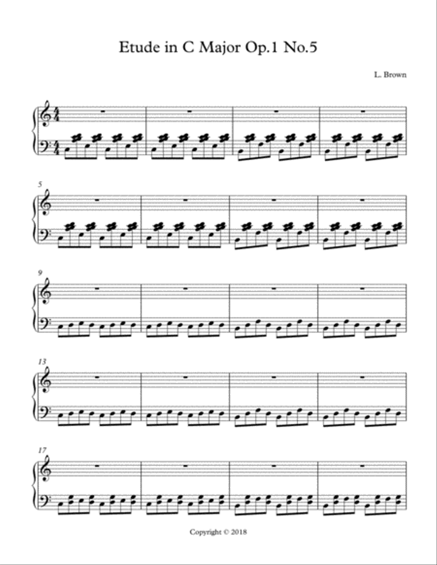 Etude in C Major Op.1 No.5 Piano Method scores gallery preview page 1