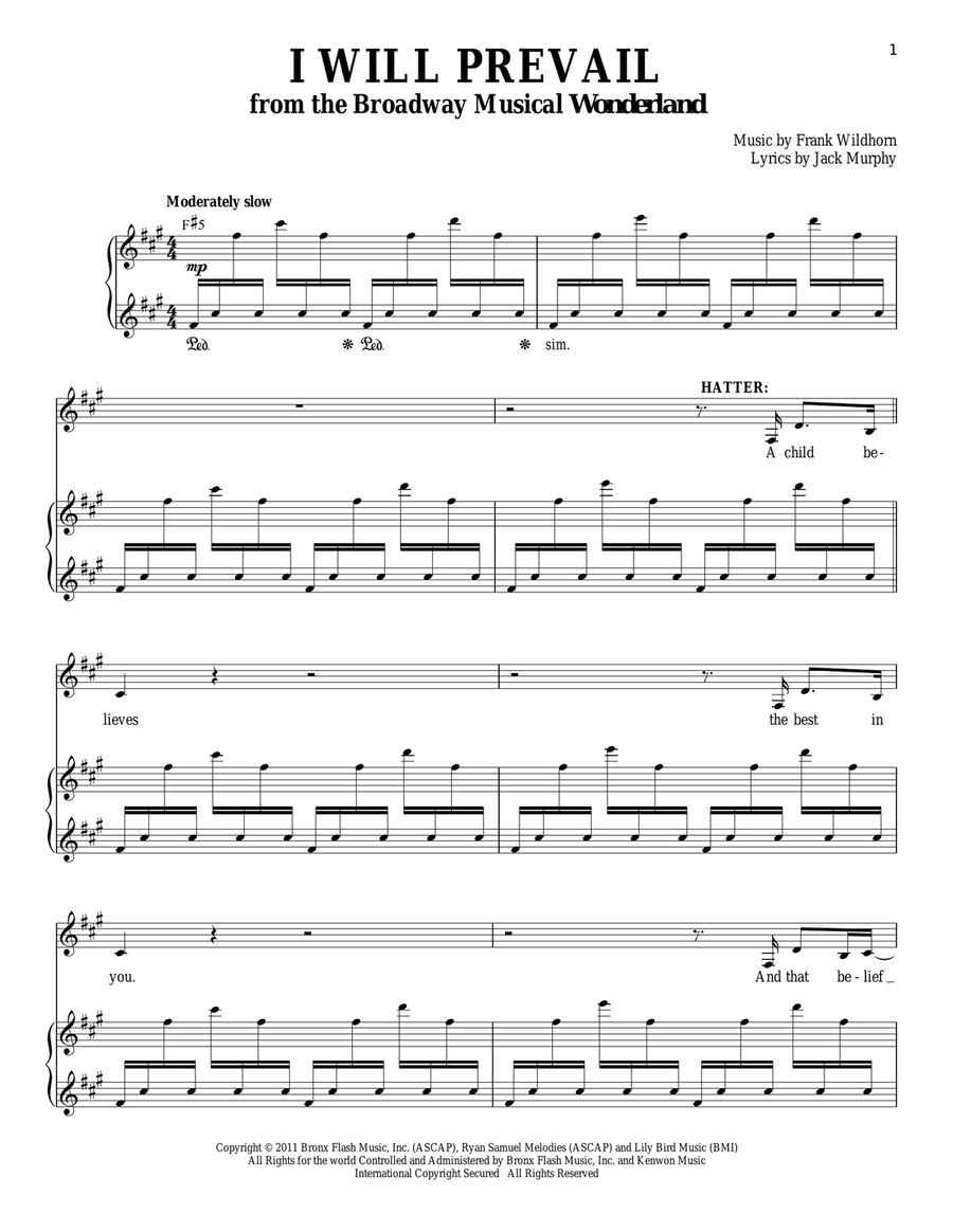 I Will Prevail Piano, Vocal scores gallery preview page 1