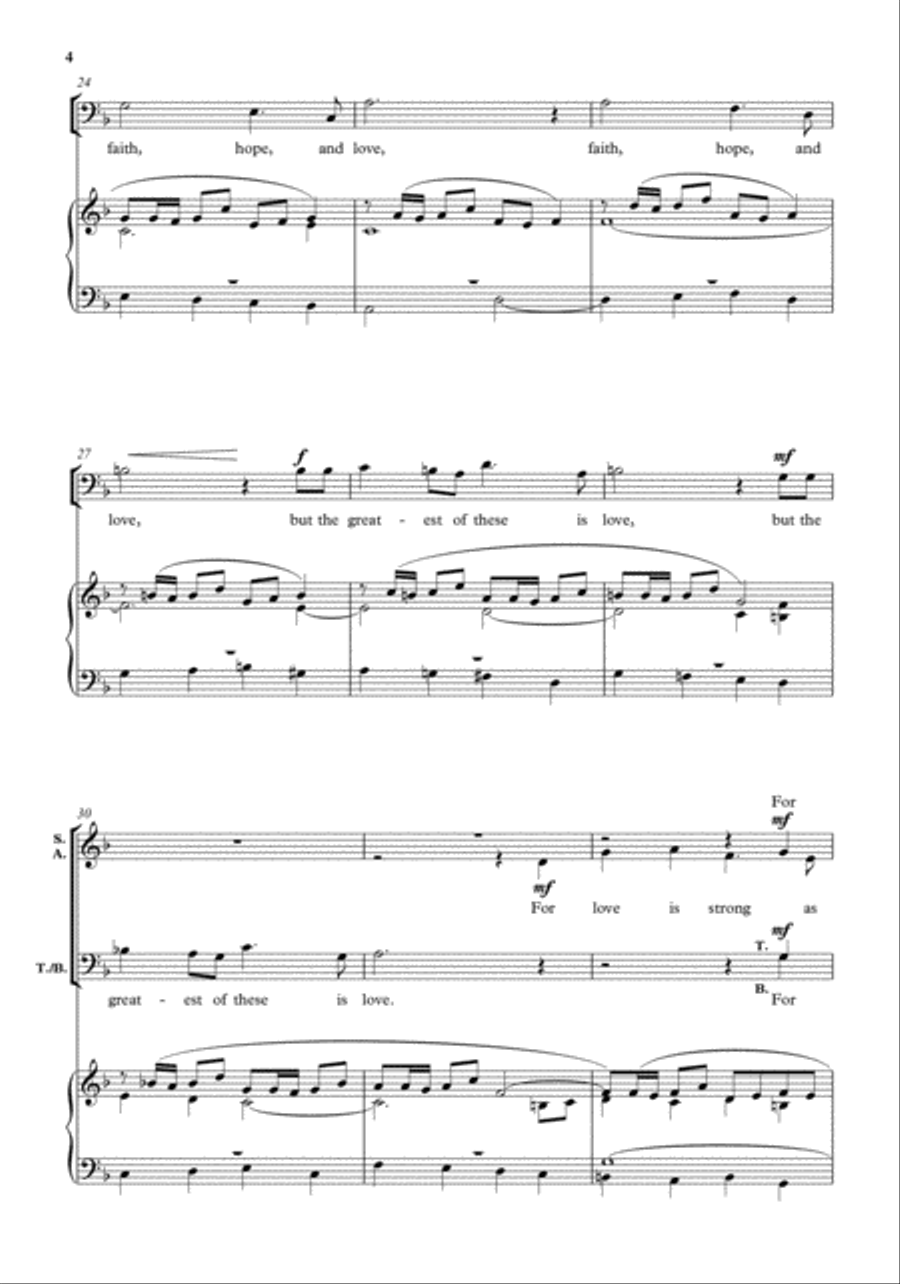 Faith, hope, and love remain 4-Part scores gallery preview page 4