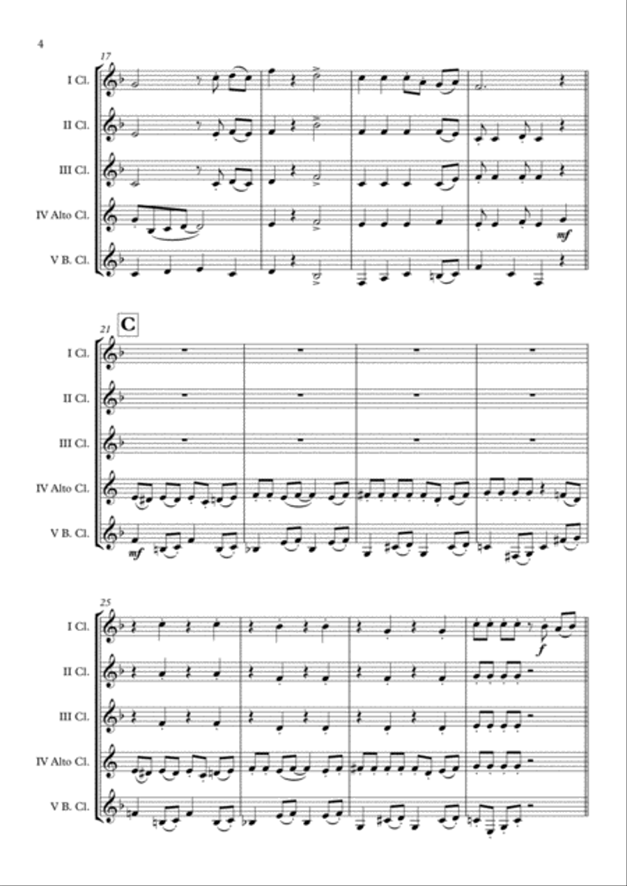 Shaun The Sheep Clarinet Choir scores gallery preview page 5