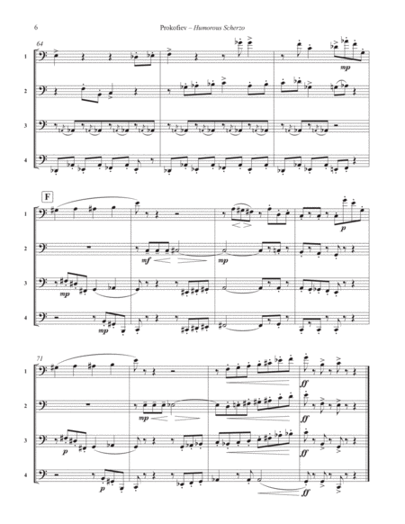 Humorous Scherzo, Op. 12, No. 9 for Euphonium/Tuba Quartet