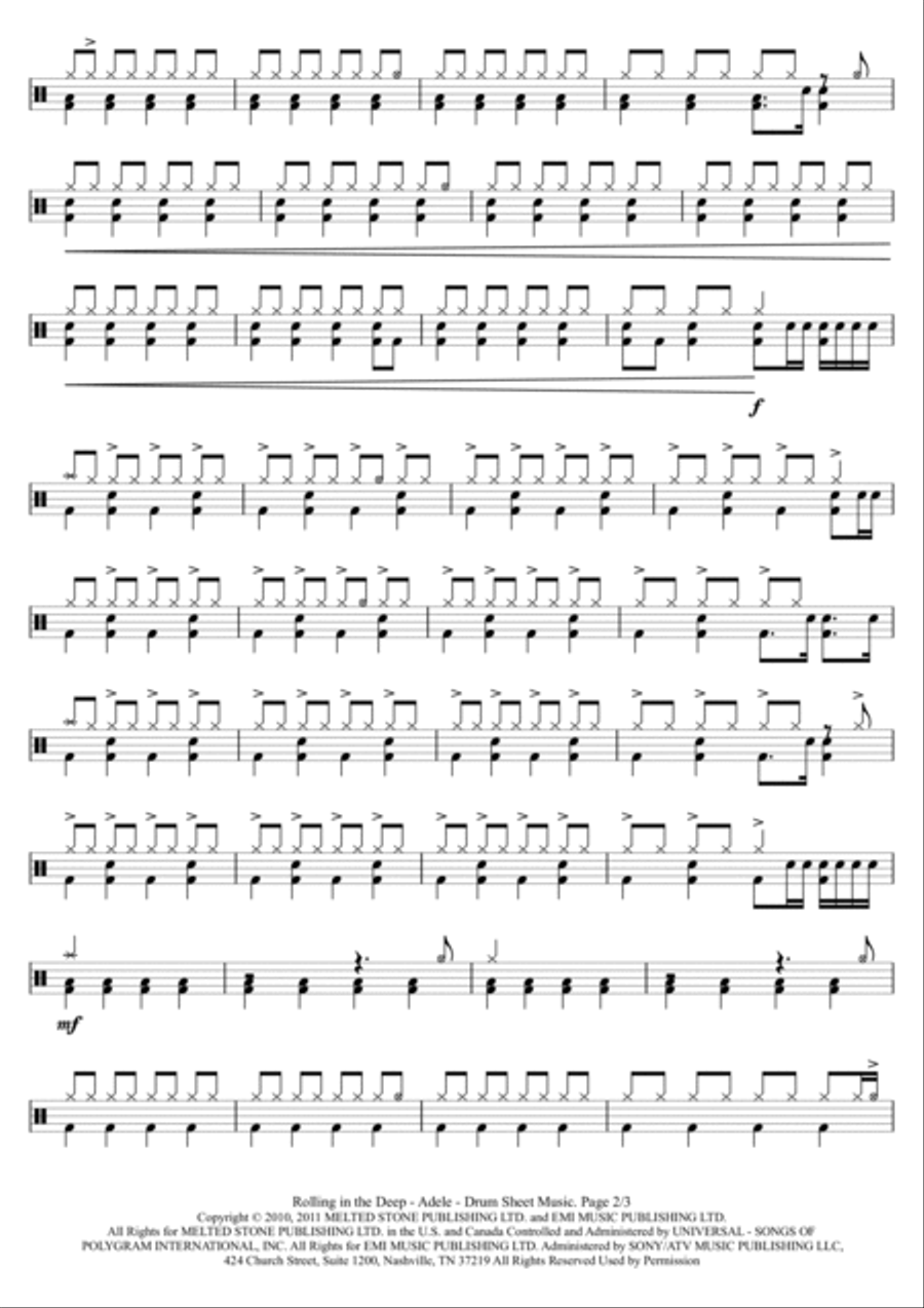 Rolling In The Deep Drum Set scores gallery preview page 2
