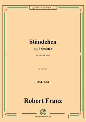 Book cover for Franz-Standchen,in C Major,Op.17 No.2,from 6 Gesange