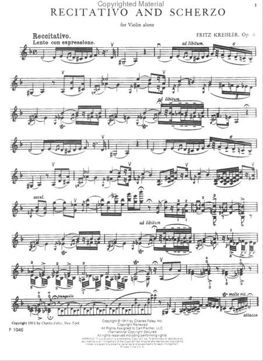 Recitativo And Scherzo, Op. 6 Violin Solo scores gallery preview page 2