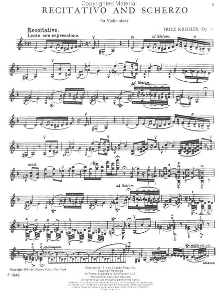 Recitativo And Scherzo, Op. 6