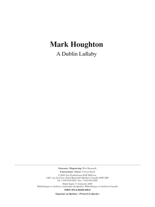 Book cover for Musique facile pour 4 guitares - A Dublin Lullaby (Irlande)