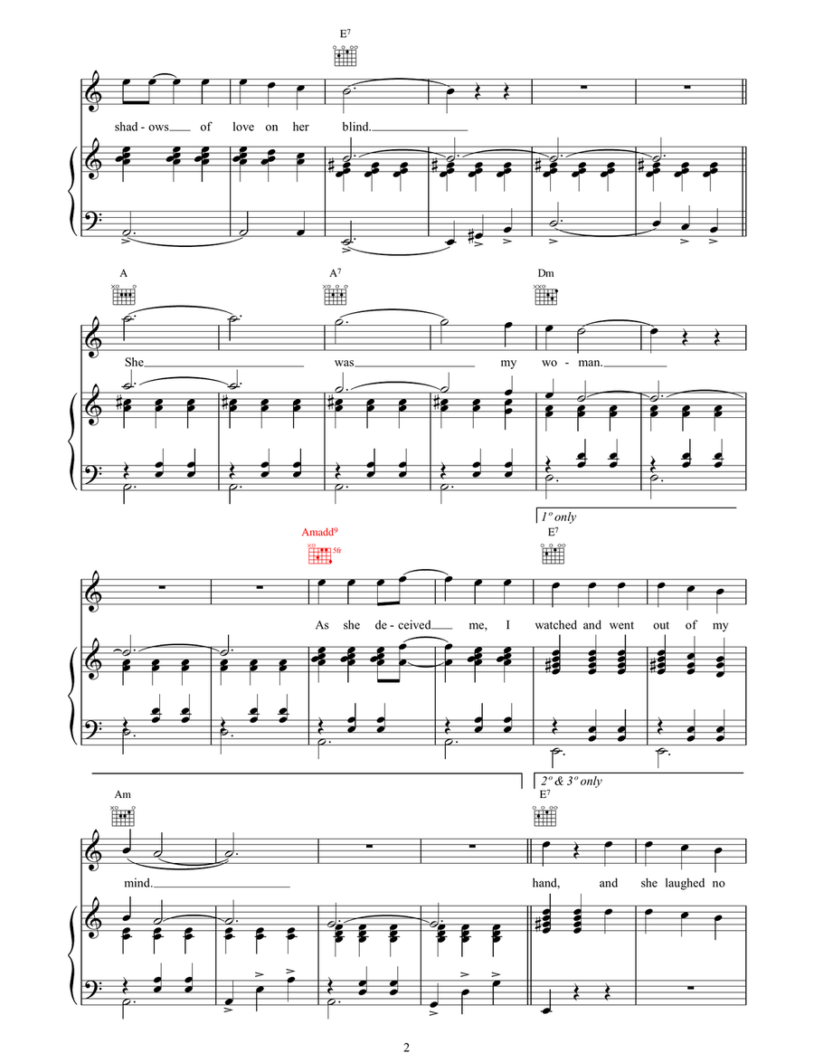 Delilah Delilah Piano, Vocal, Guitar scores gallery preview page 2