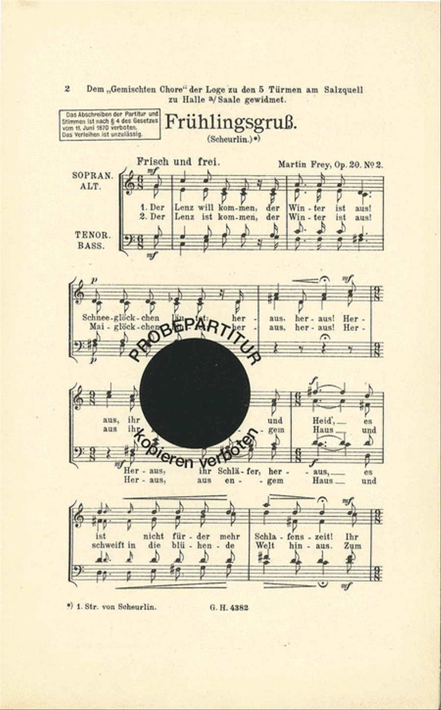 Fruhlingsgruss Choir scores gallery preview page 1