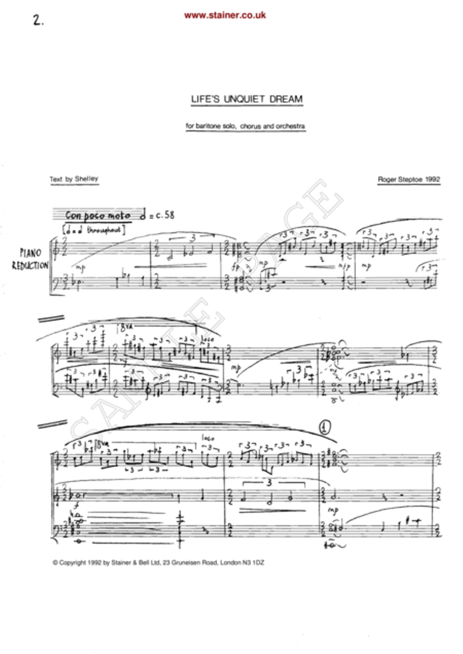 Life's Unquiet Dream. Vocal Score 4-Part scores gallery preview page 3