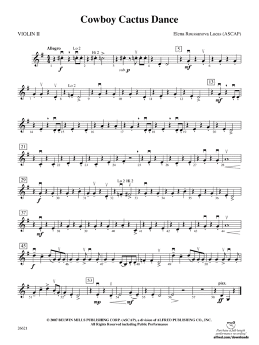 Cowboy Cactus Dance: 2nd Violin String Orchestra scores gallery preview page 1