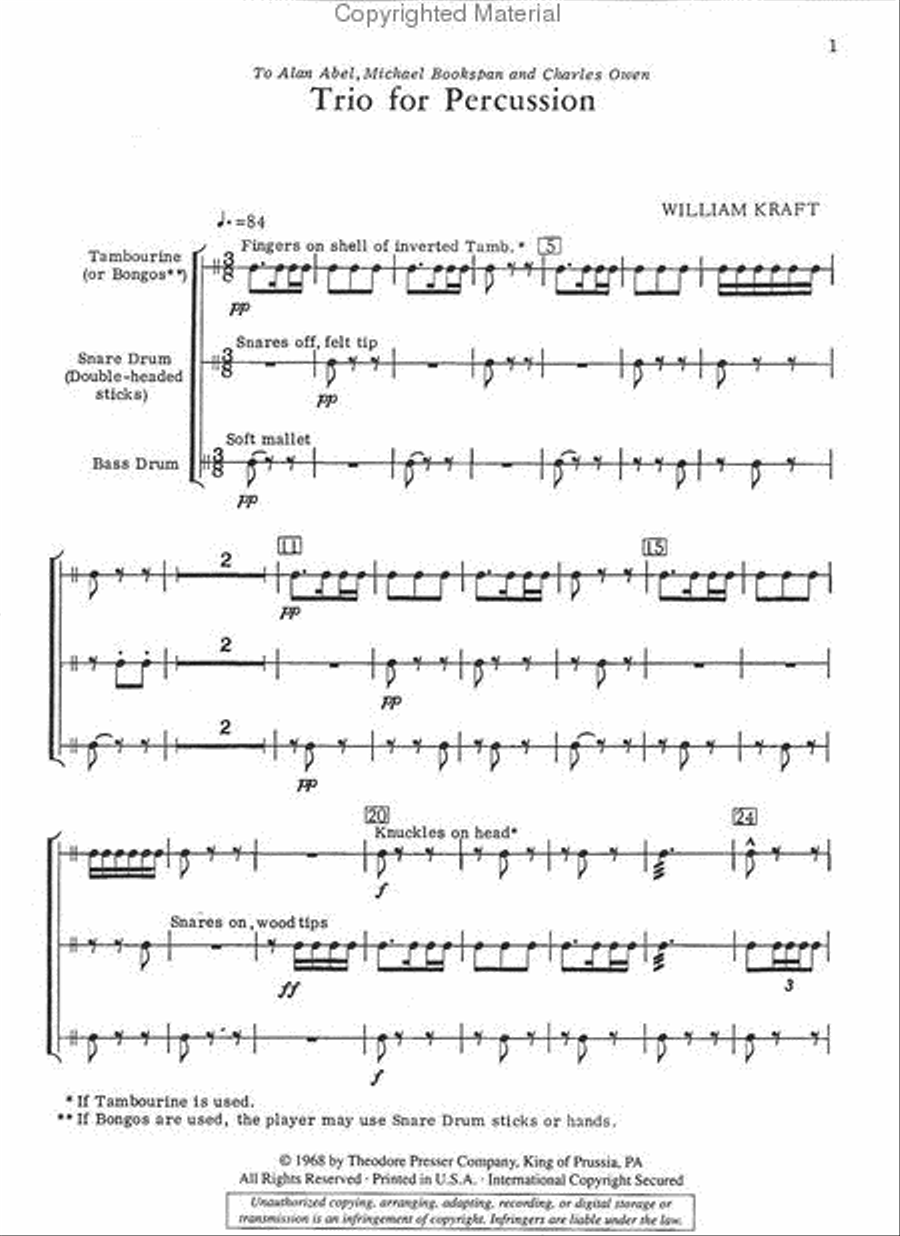 Trio for Percussion Chamber Music scores gallery preview page 2