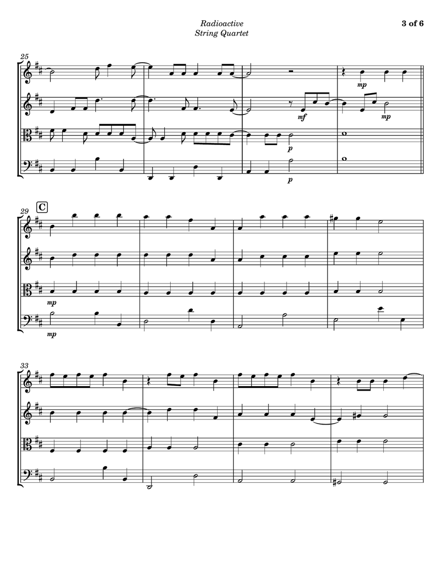 Radioactive String Quartet scores gallery preview page 3