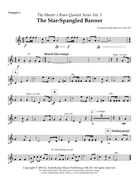 The Star Spangled Banner for Brass Quintet image number null