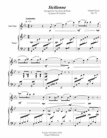 Fauré: Sicilienne for Alto Flute & Piano image number null