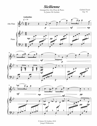 Fauré: Sicilienne for Alto Flute & Piano