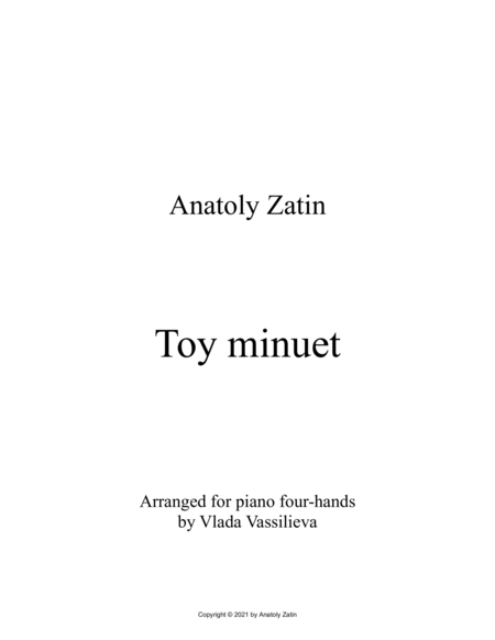 Toy minuet, for piano four-hands