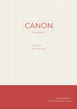 Book cover for CANON IN D - STRING PIANO TRIO (VIOLIN, VIOLA & PIANO)