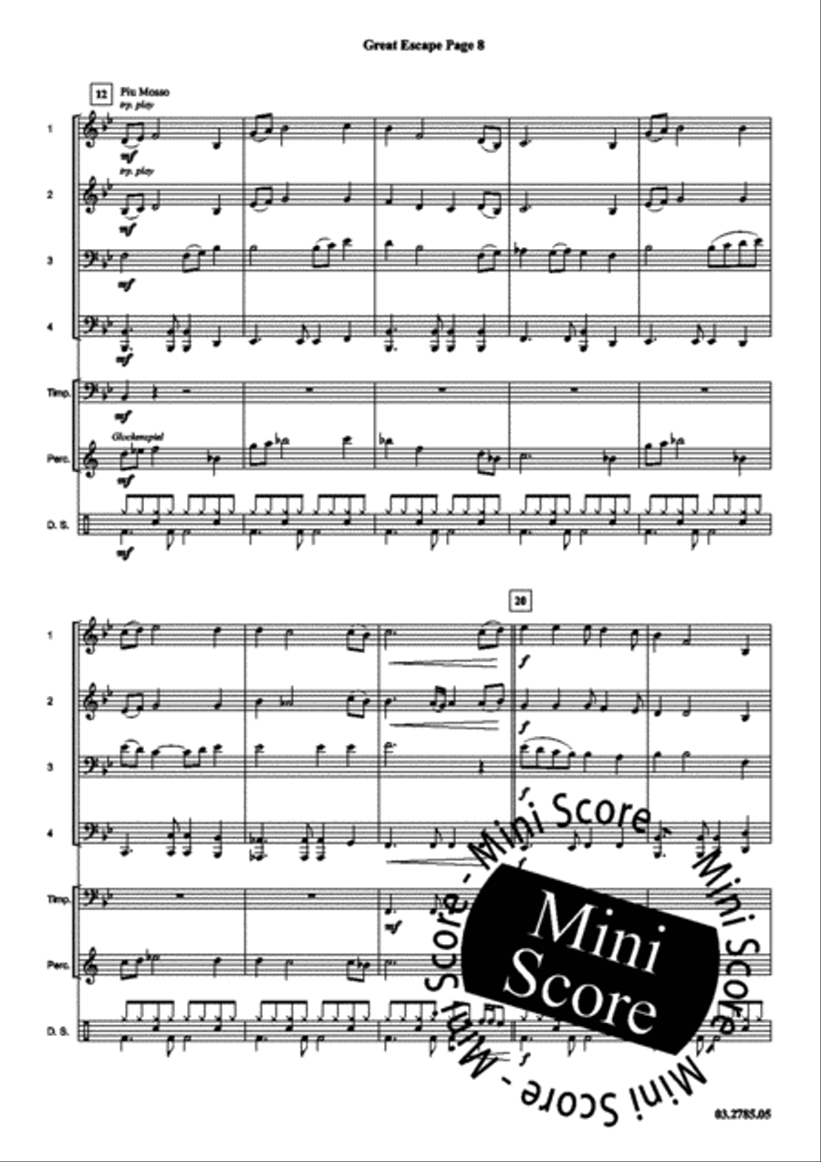 Great Escape Concert Band scores gallery preview page 12