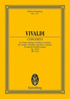 Book cover for Concerto D Major Op. 35/19 Rv 212A / Pv 165