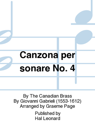 Book cover for Canzona per sonare No. 4