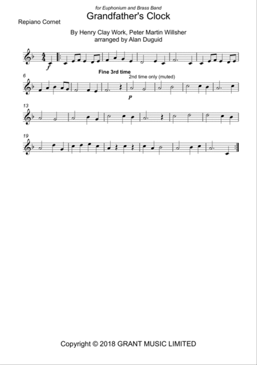 Grandfather's Clock Brass Band scores gallery preview page 5