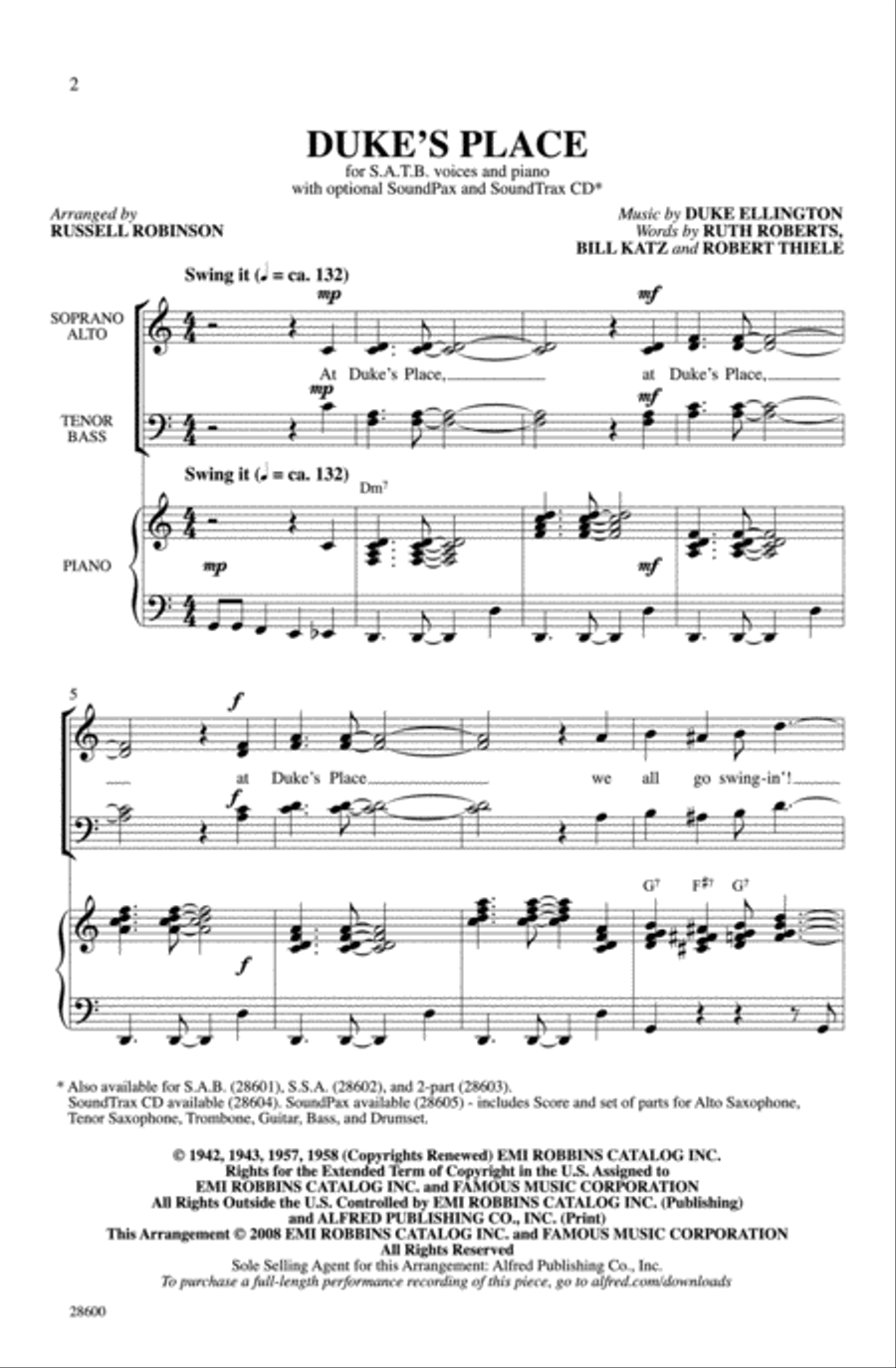 Duke's Place Duke's Place 4-Part scores gallery preview page 2