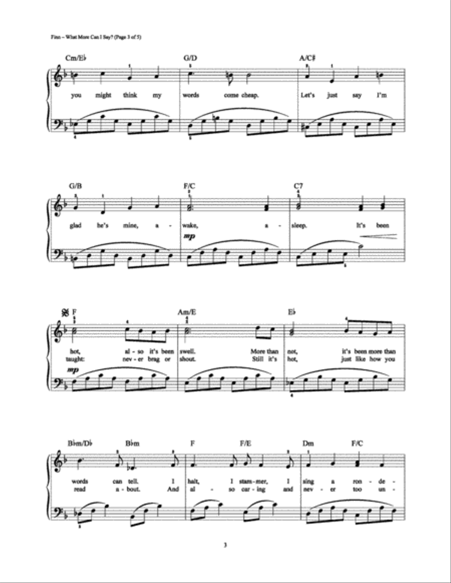 What More Can I Say What More Can I Say Easy Piano scores gallery preview page 3