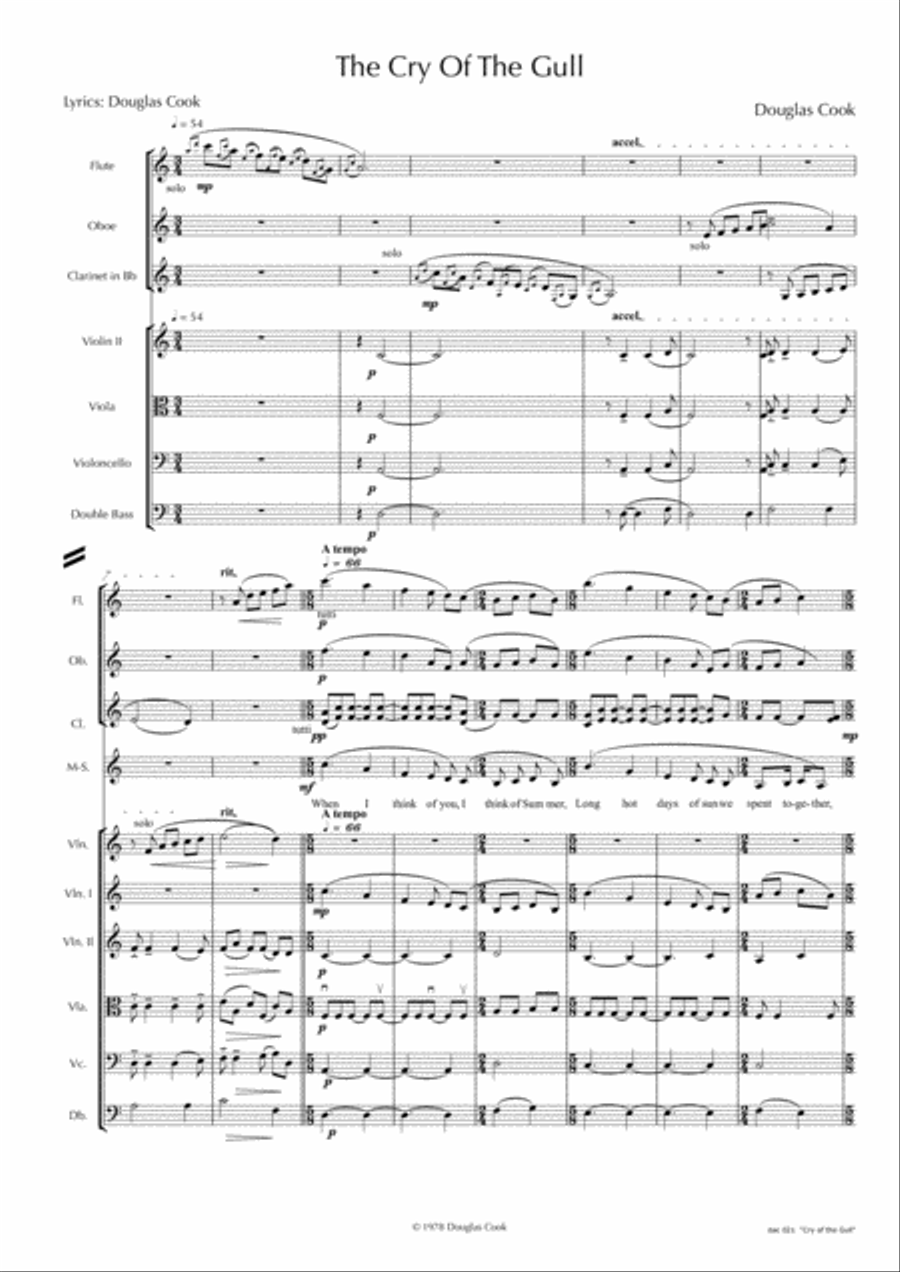 The Cry of the Gull Large Ensemble scores gallery preview page 1