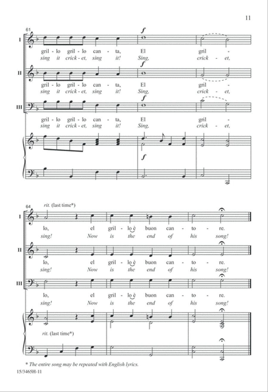 El Grillo 3-Part scores gallery preview page 11
