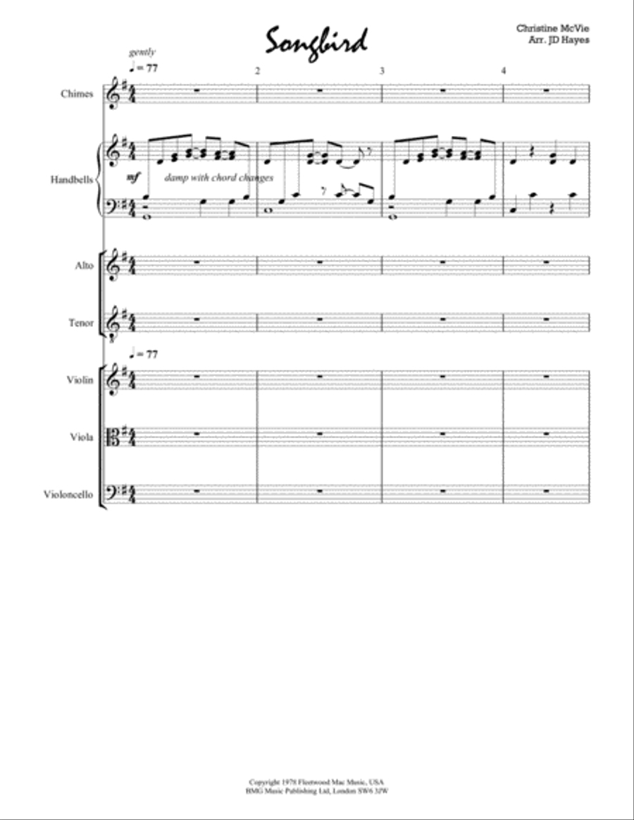Songbird Handbell Choir scores gallery preview page 1