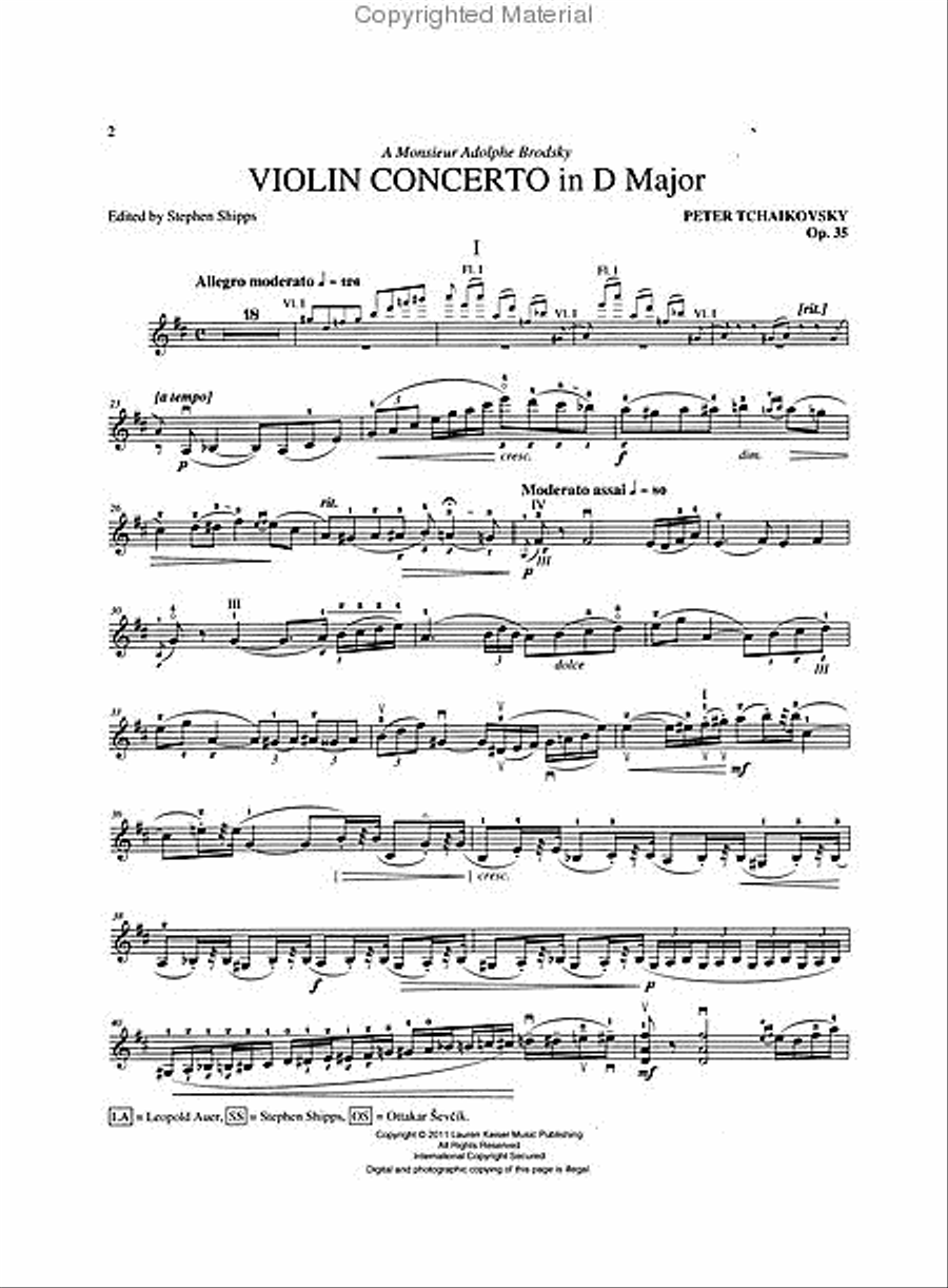 Violin Concerto in D Major, Op. 35 Violin Solo scores gallery preview page 3