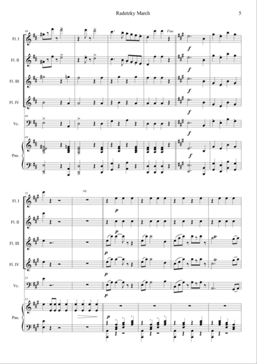 Radetzky Marsch Radetzky Marsch Orchestra scores gallery preview page 5
