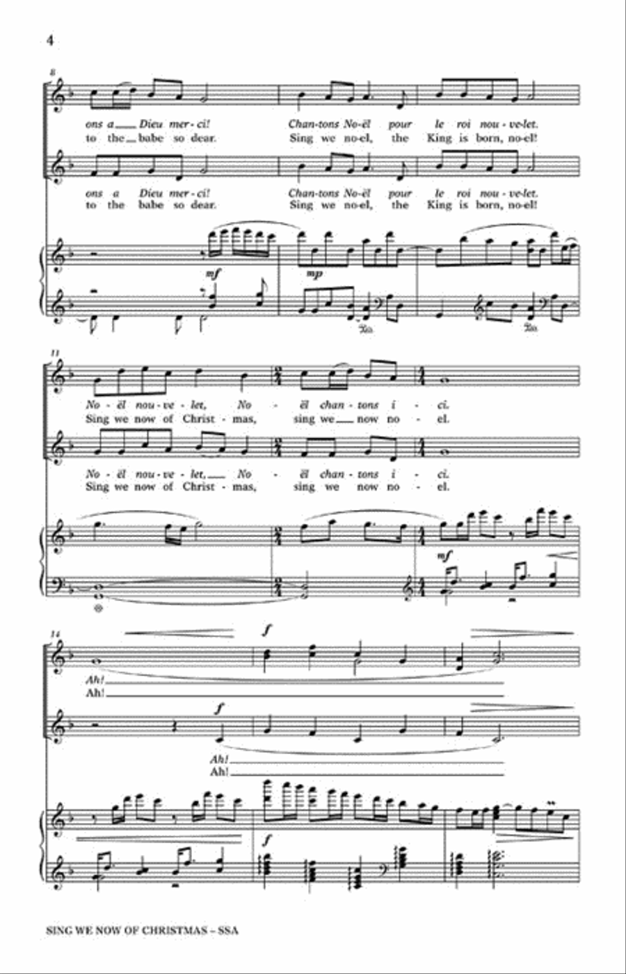 Sing We Now of Christmas (Noël Nouvelet) SSA scores gallery preview page 3
