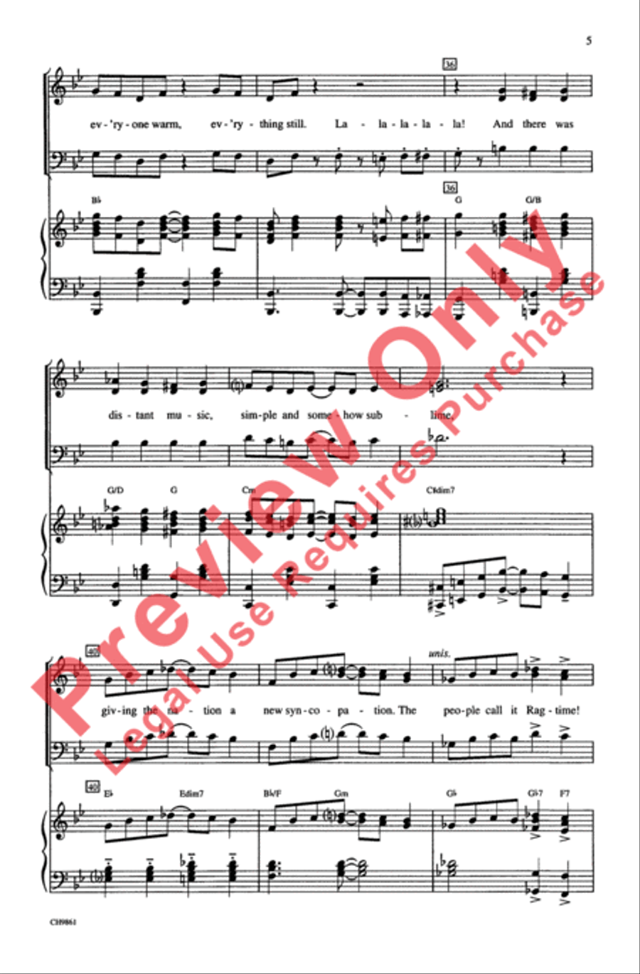 Ragtime (Choral Selections) 3-Part scores gallery preview page 5