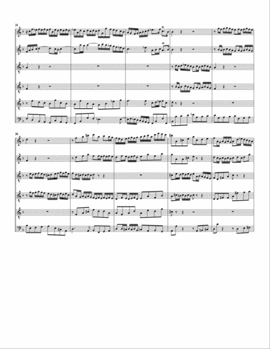 Brandenburg concerto no.1, BWV 1046 (arrangement for 6 recorders) Recorder scores gallery preview page 3