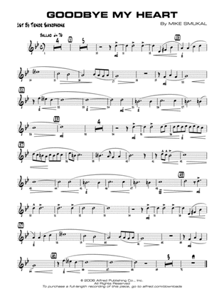 Goodbye My Heart: B-flat Tenor Saxophone