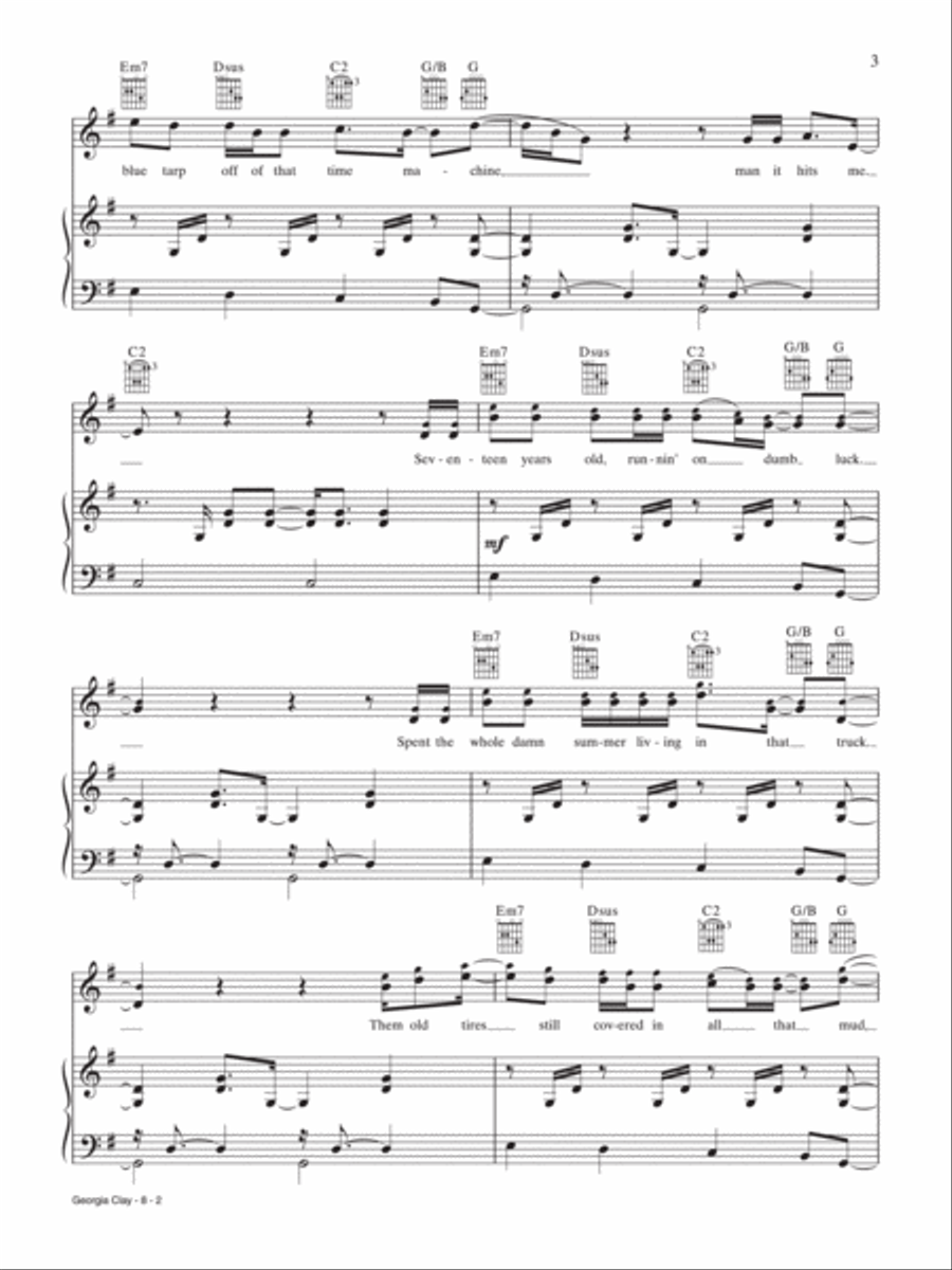 Georgia Clay Piano, Vocal, Guitar scores gallery preview page 2