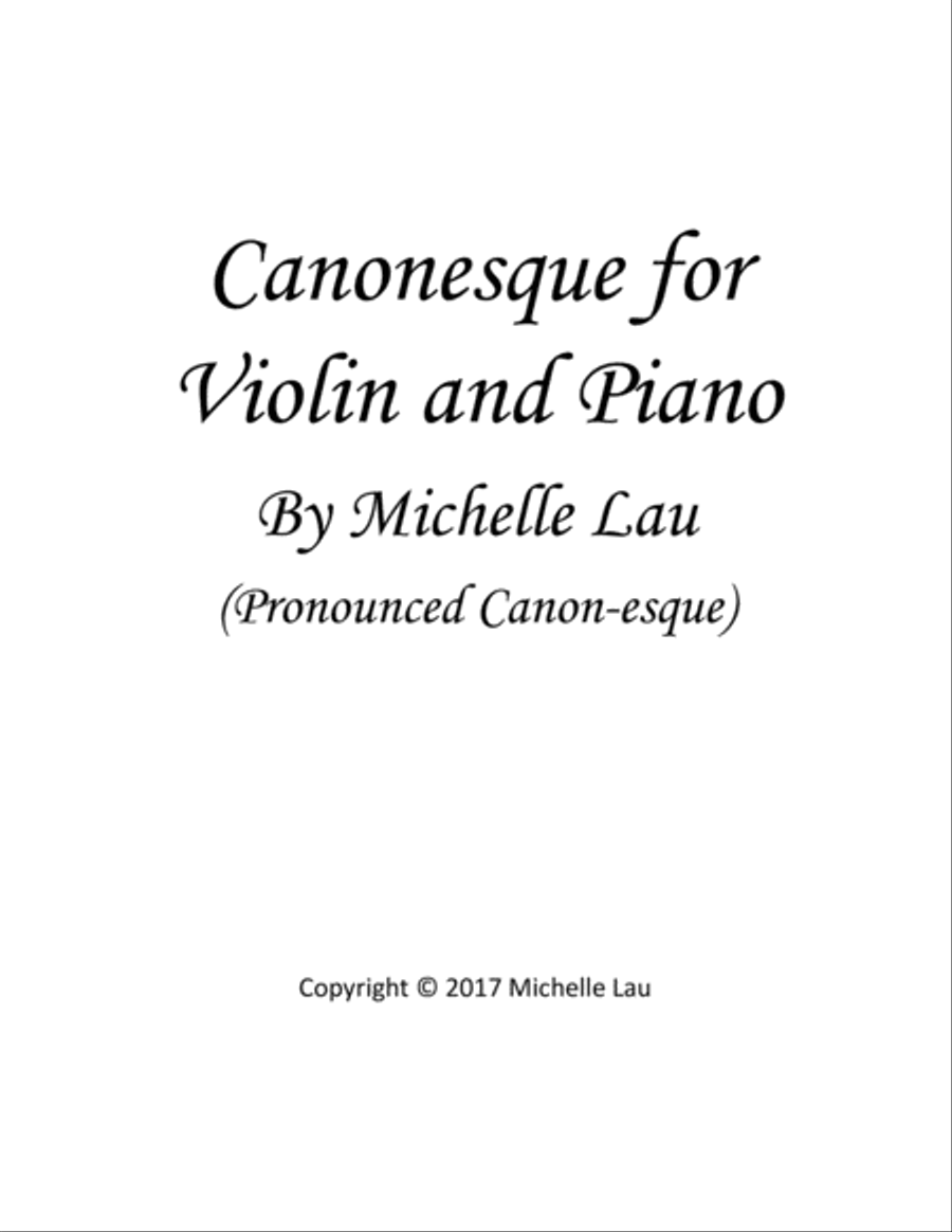 Canonesque for Violin and Piano Violin scores gallery preview page 1