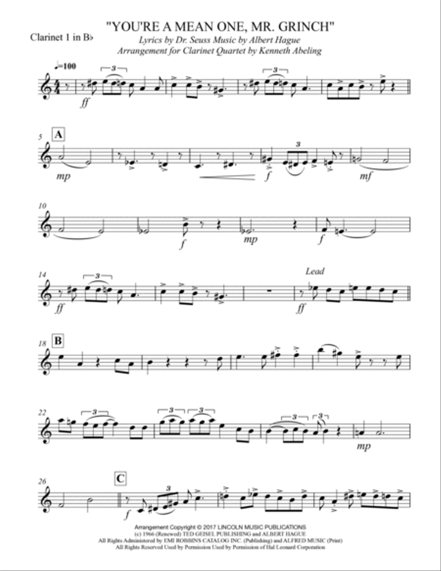 You're A Mean One, Mr. Grinch Woodwind Ensemble scores gallery preview page 5