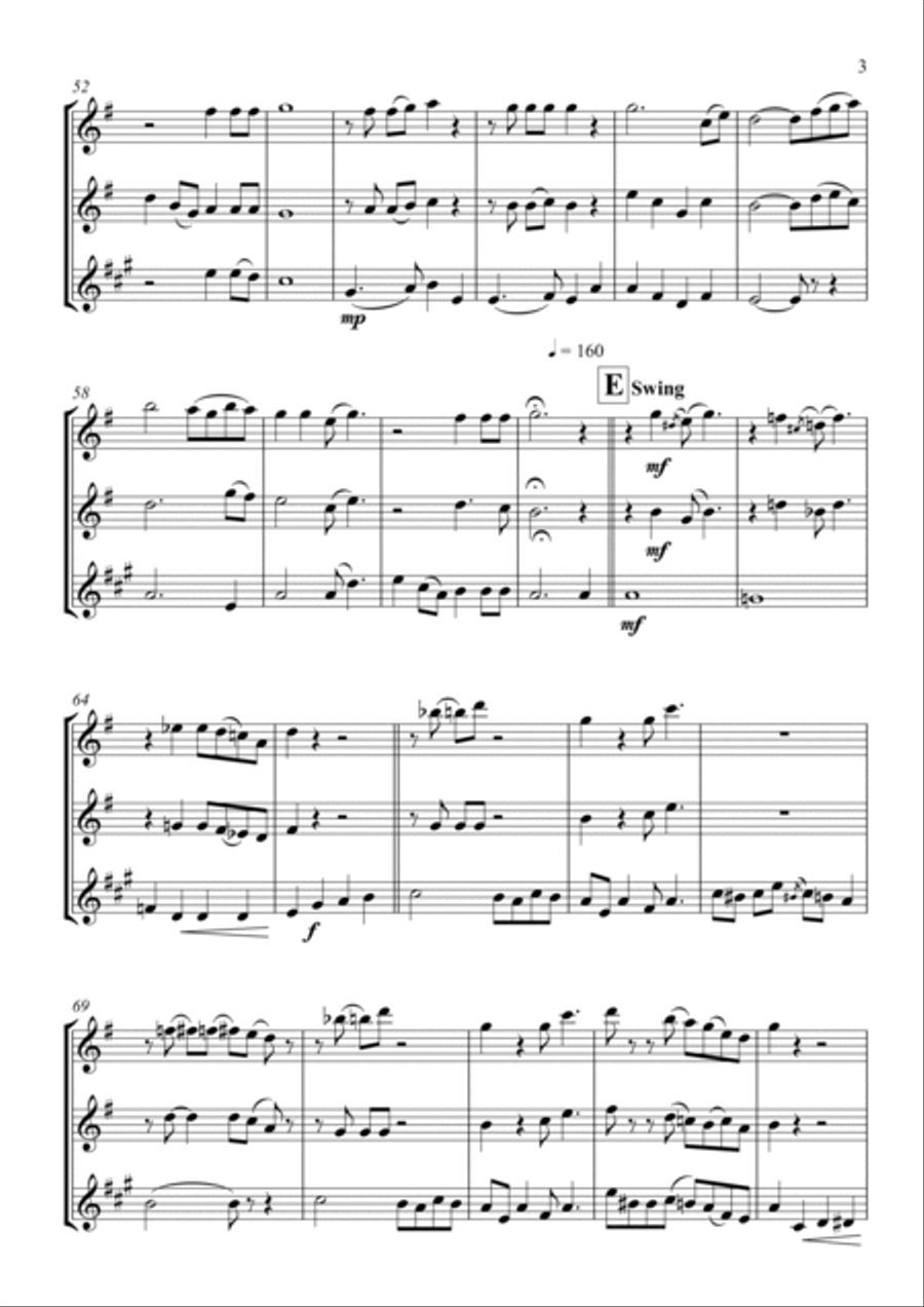 Stephen Foster Medley Woodwind Trio scores gallery preview page 4