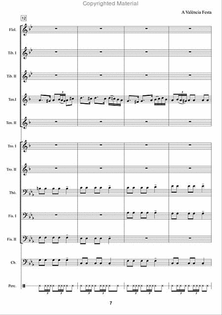 A València Festa: Ballet for Cobla, Piano and Percussion Brass Ensemble scores gallery preview page 5