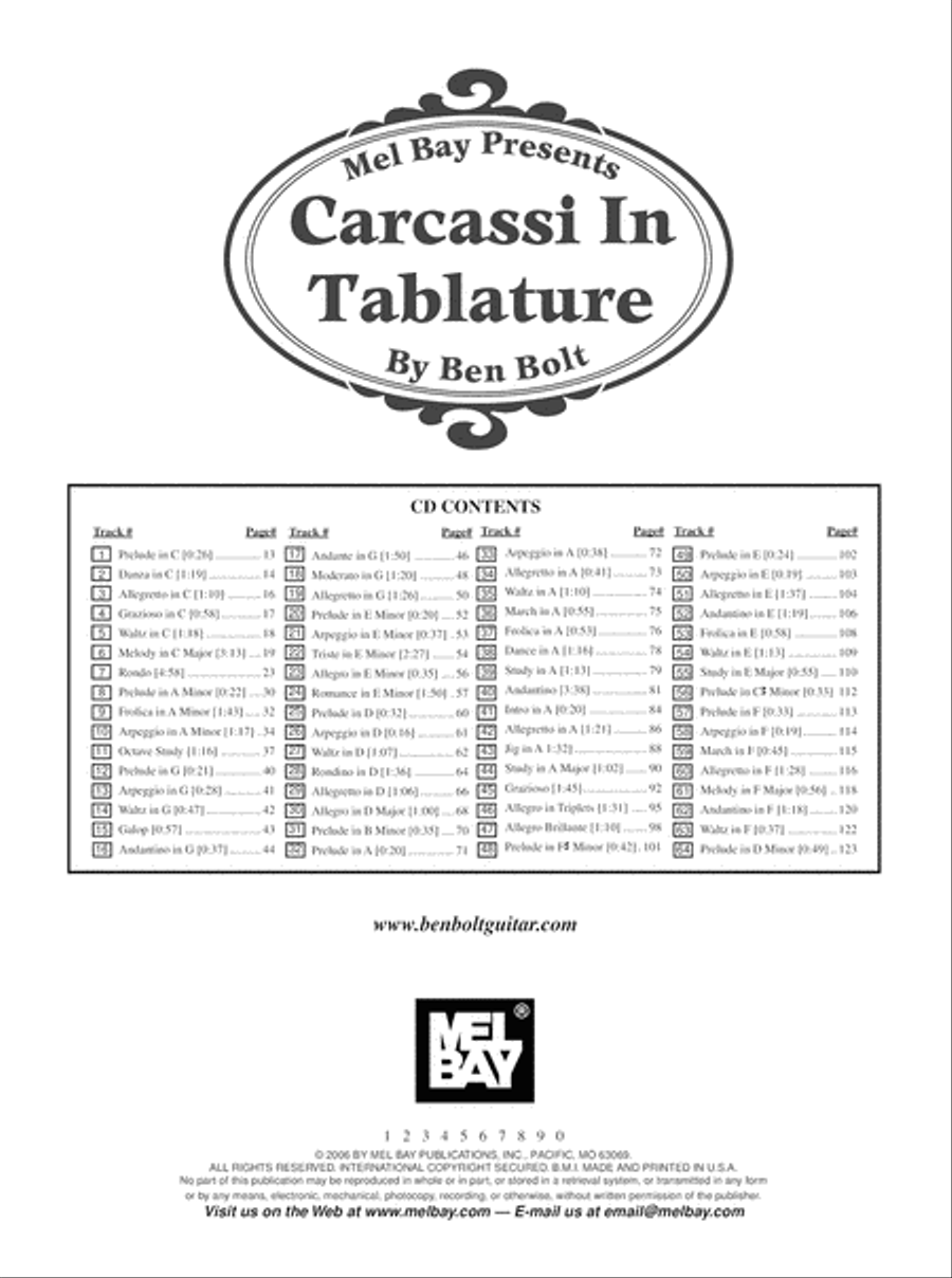 Carcassi in Tablature Acoustic Guitar scores gallery preview page 3