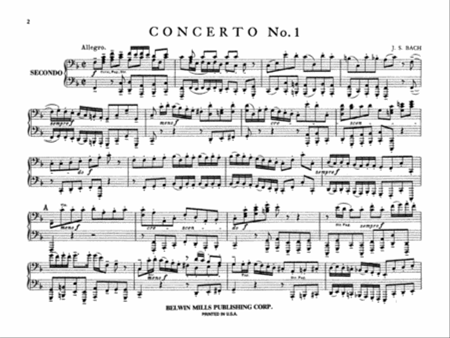 Bach: Brandenburg Concertos (Volume I) (Arr. Max Reger) Piano scores gallery preview page 1