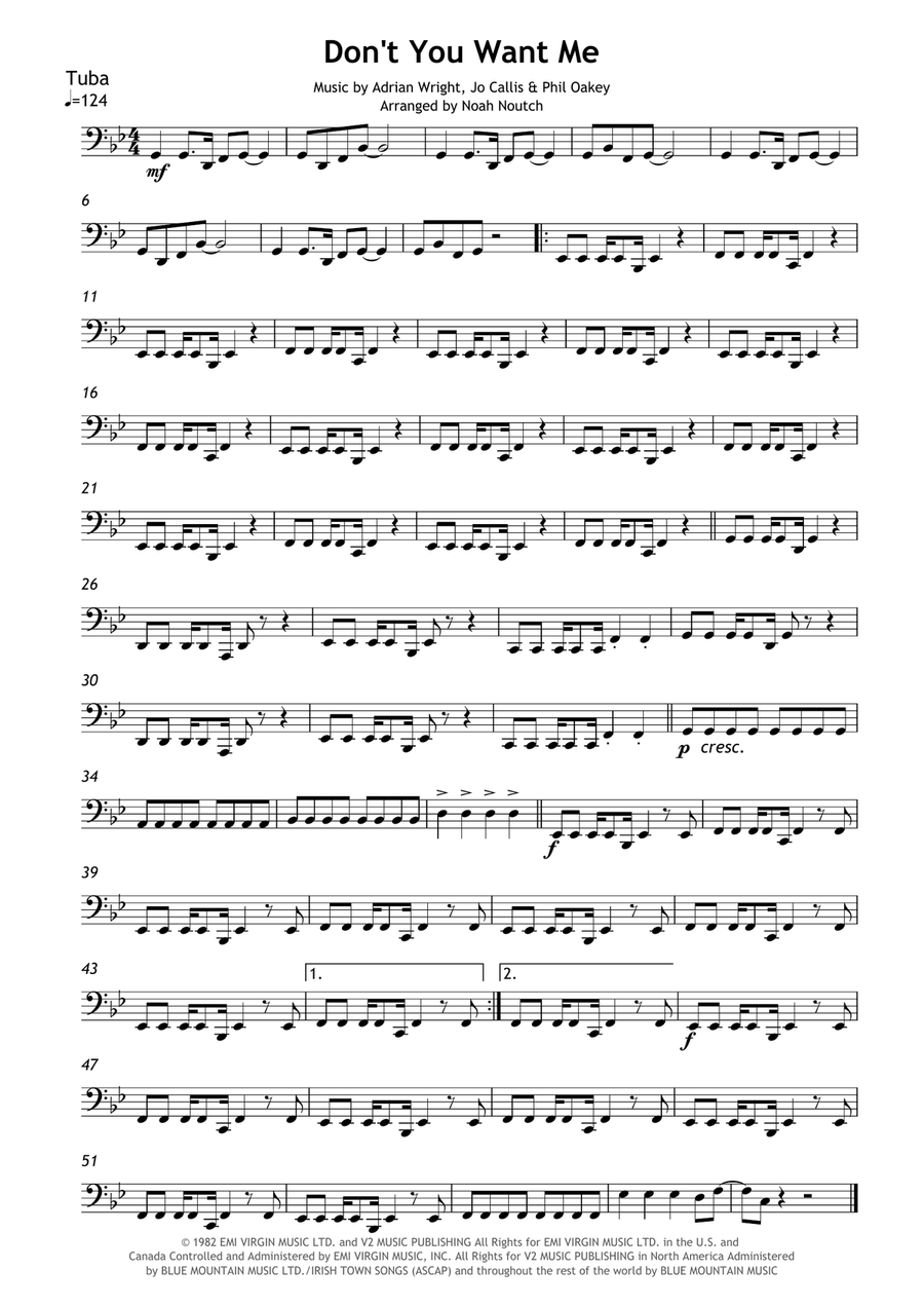 Don't You Want Me Brass Ensemble scores gallery preview page 5