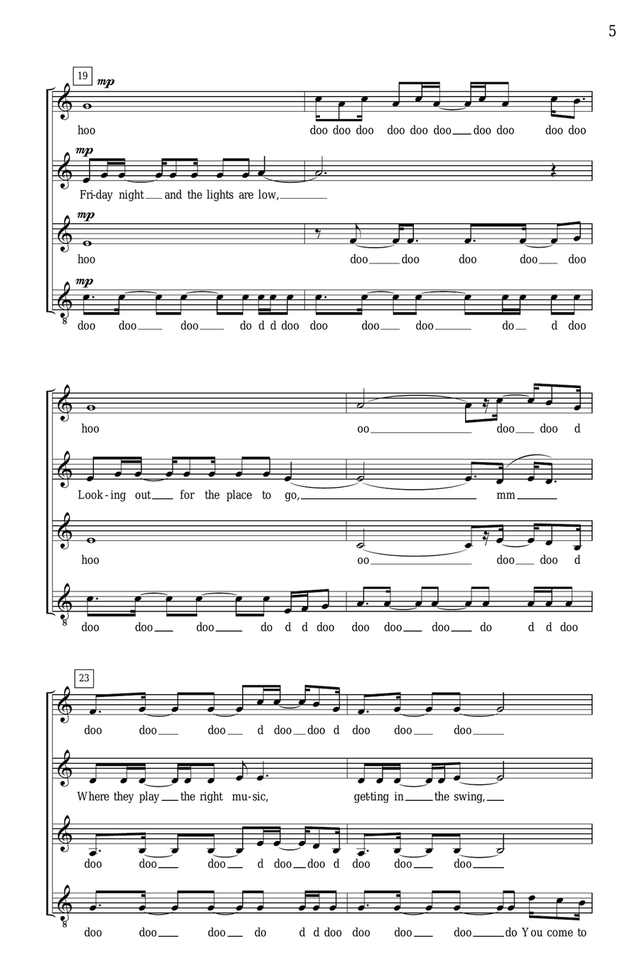 Dancing Queen (arr. Deke Sharon) SSA scores gallery preview page 4