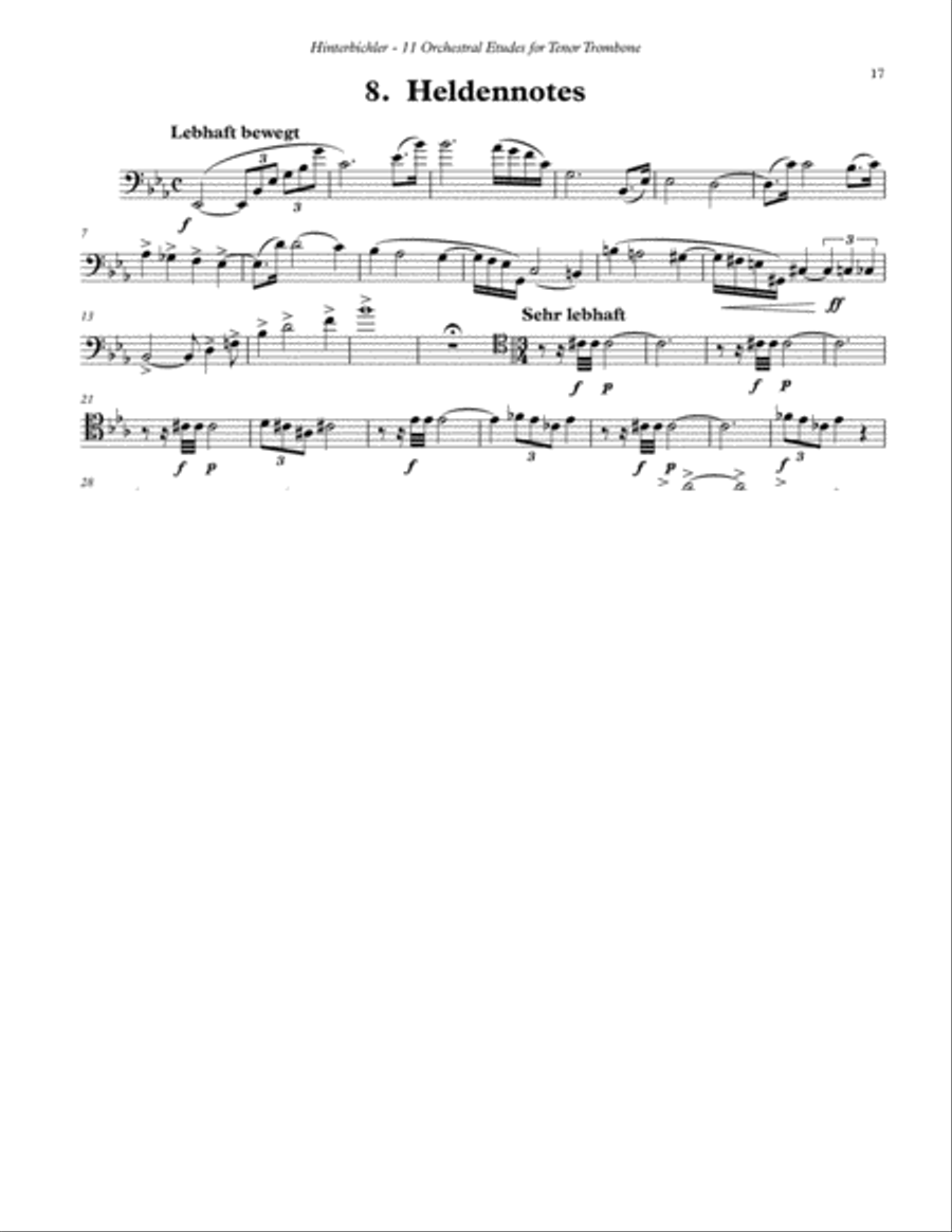 11 Orchestral Etudes for Tenor Trombone Score scores gallery preview page 9