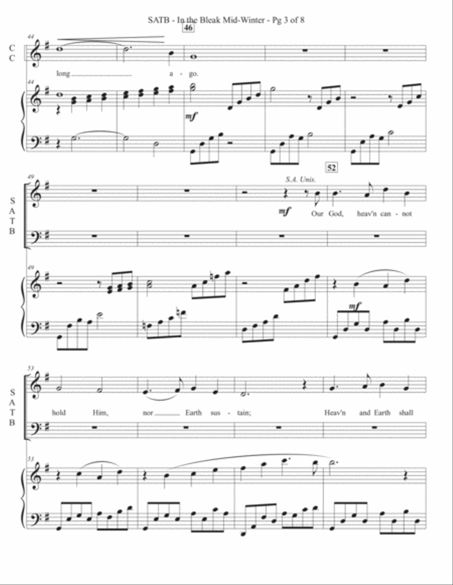 In the Bleak Mid-Winter - SATB with optional Orchestra 4-Part scores gallery preview page 3