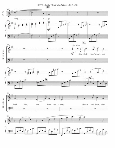 In the Bleak Mid-Winter - SATB with optional Orchestra image number null