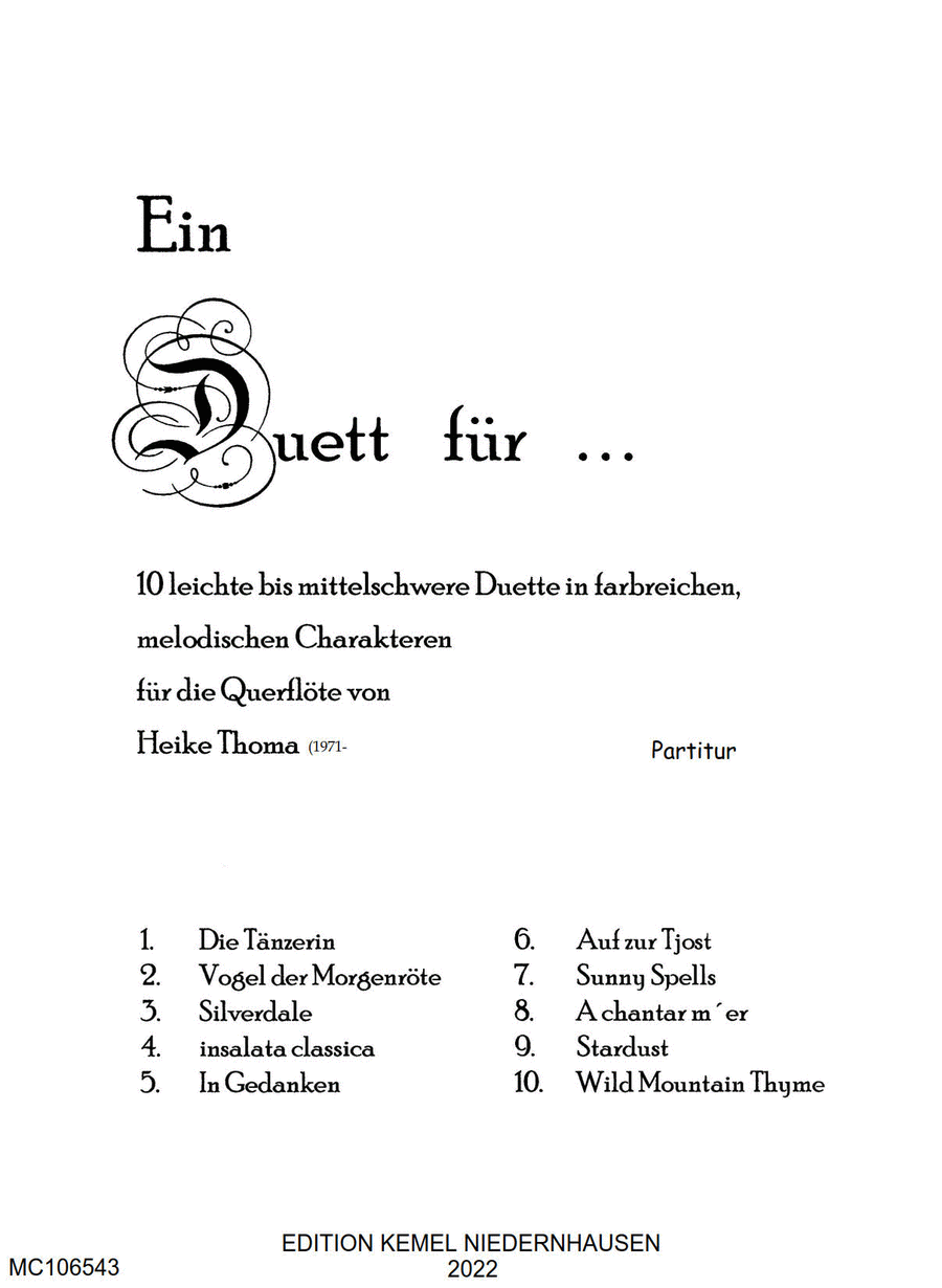 Ein Duett für Score scores gallery preview page 1
