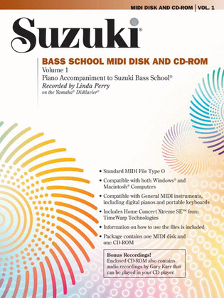 Book cover for Suzuki Bass School MIDI Disk Acc./CD-ROM, Volume 1